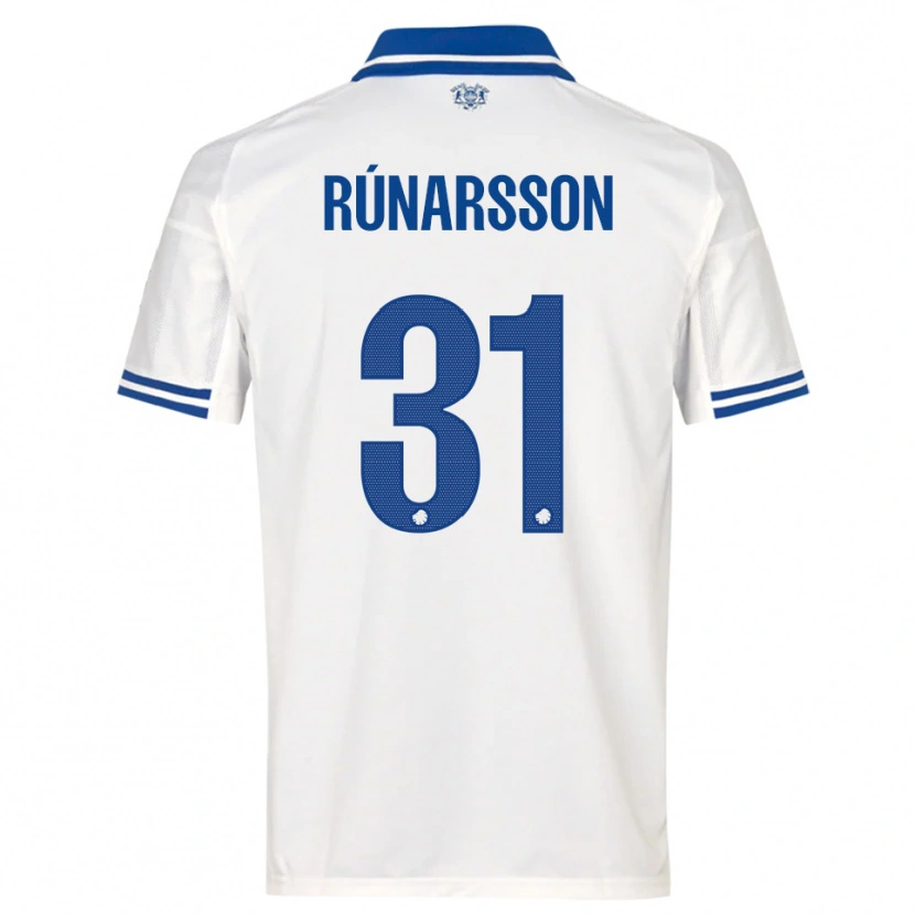 Danxen Mænd Rúnar Alex Rúnarsson #31 Hvid Blå Hjemmebane Spillertrøjer 2025/26 Trøje T-Shirt