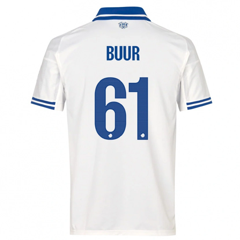Danxen Mænd Oscar Buur #61 Hvid Blå Hjemmebane Spillertrøjer 2025/26 Trøje T-Shirt