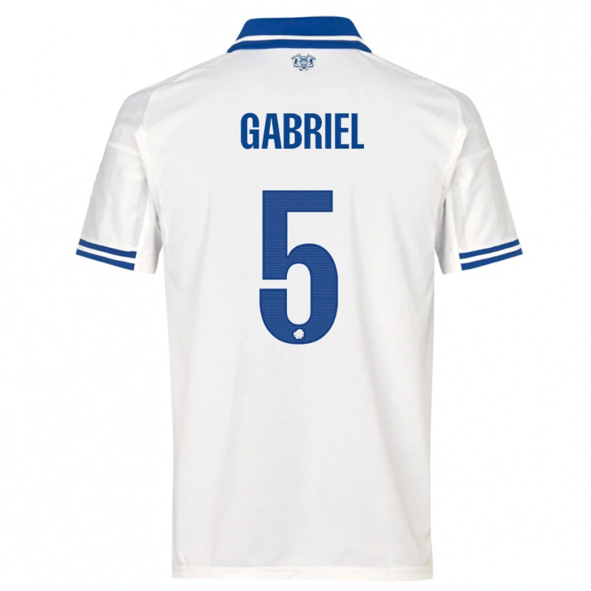 Danxen Mænd Gabriel Pereira #5 Hvid Blå Hjemmebane Spillertrøjer 2025/26 Trøje T-Shirt