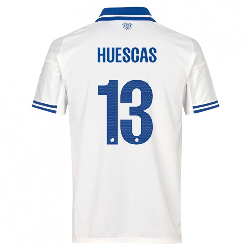Danxen Mænd Rodrigo Huescas #13 Hvid Blå Hjemmebane Spillertrøjer 2025/26 Trøje T-Shirt