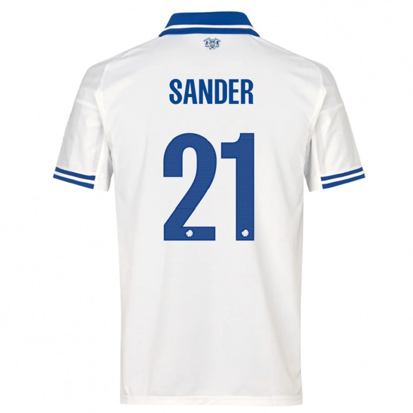 Danxen Mænd Theo Sander #21 Hvid Blå Hjemmebane Spillertrøjer 2025/26 Trøje T-Shirt
