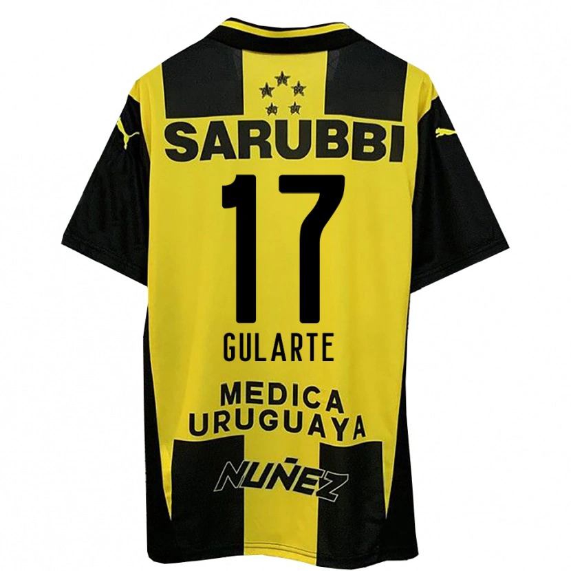 Danxen Mænd Emanuel Gularte #17 Gul Sort Hjemmebane Spillertrøjer 2025/26 Trøje T-Shirt