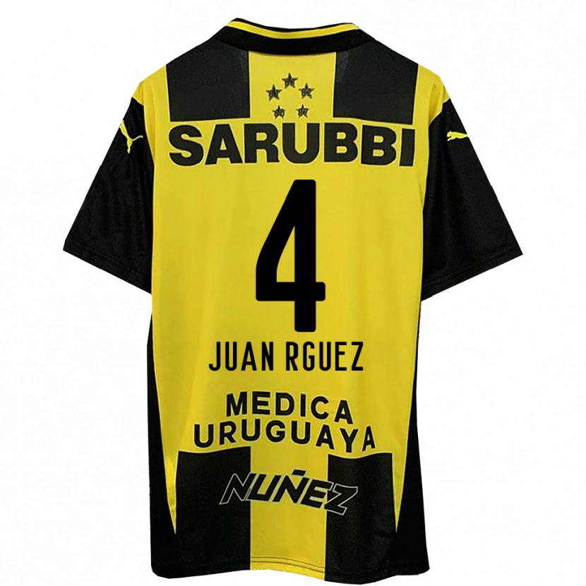 Danxen Mænd Juan Rodríguez #4 Gul Sort Hjemmebane Spillertrøjer 2025/26 Trøje T-Shirt