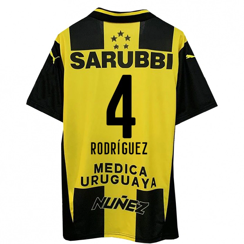 Danxen Mænd Guzmán Rodríguez #4 Gul Sort Hjemmebane Spillertrøjer 2025/26 Trøje T-Shirt