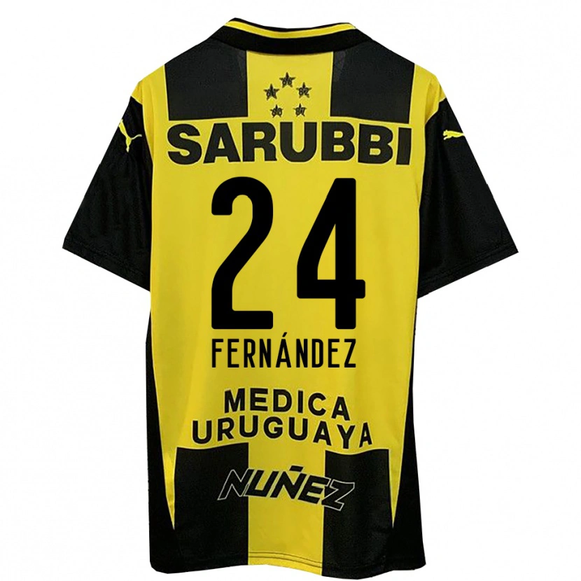 Danxen Mænd Faustino Fernández #24 Gul Sort Hjemmebane Spillertrøjer 2025/26 Trøje T-Shirt