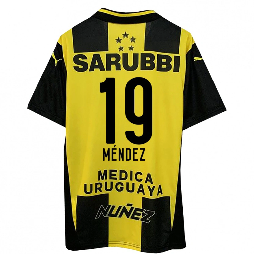 Danxen Mænd Diego Méndez #19 Gul Sort Hjemmebane Spillertrøjer 2025/26 Trøje T-Shirt
