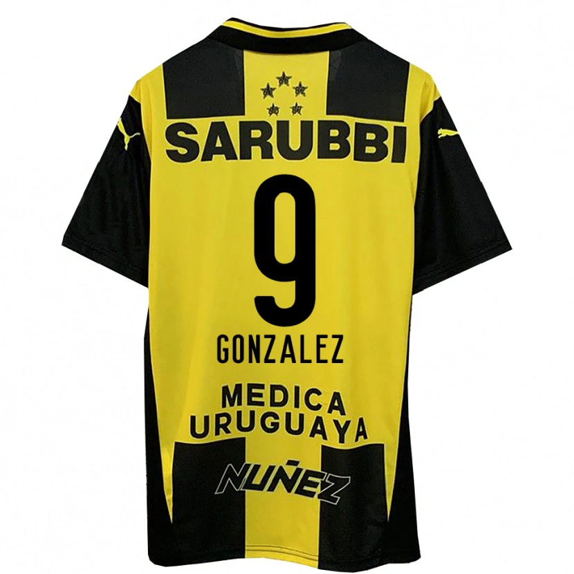 Danxen Mænd Franco González #9 Gul Sort Hjemmebane Spillertrøjer 2025/26 Trøje T-Shirt