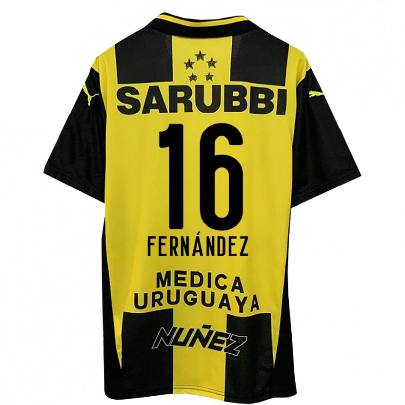 Danxen Mænd Adrián Fernández #16 Gul Sort Hjemmebane Spillertrøjer 2025/26 Trøje T-Shirt