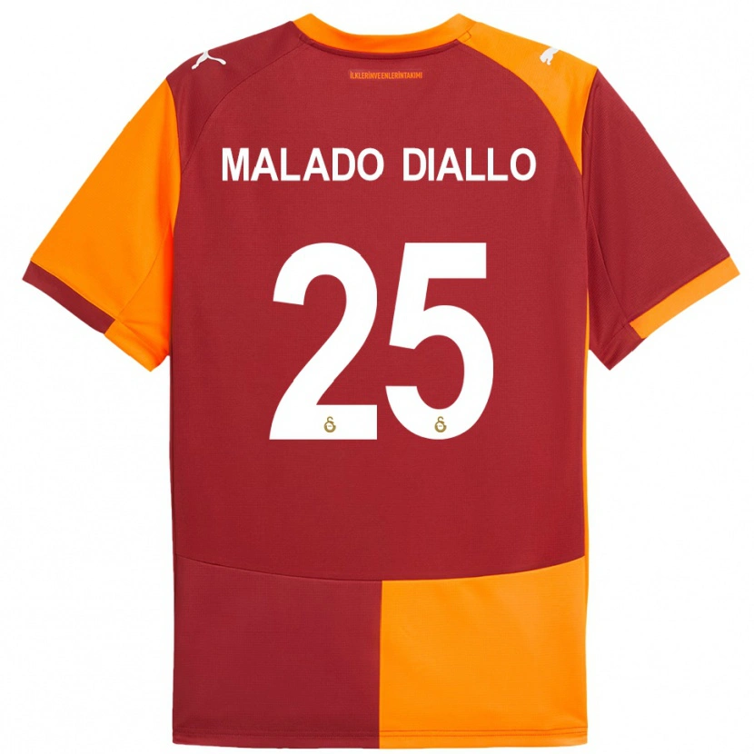 Danxen Mænd Hapsatou Malado Diallo #25 Rød Orange Hjemmebane Spillertrøjer 2025/26 Trøje T-Shirt