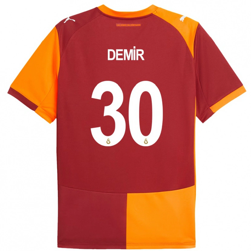 Danxen Mænd Yusuf Demir #30 Rød Orange Hjemmebane Spillertrøjer 2025/26 Trøje T-Shirt