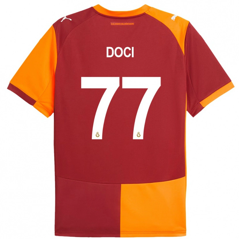 Danxen Mænd Megi Doci #77 Rød Orange Hjemmebane Spillertrøjer 2025/26 Trøje T-Shirt