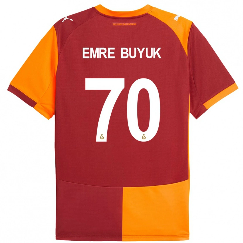 Danxen Mænd Enes Emre Büyük #70 Rød Orange Hjemmebane Spillertrøjer 2025/26 Trøje T-Shirt