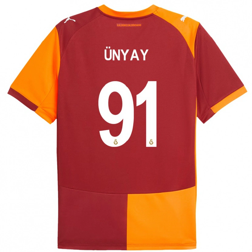 Danxen Mænd Arda Ünyay #91 Rød Orange Hjemmebane Spillertrøjer 2025/26 Trøje T-Shirt