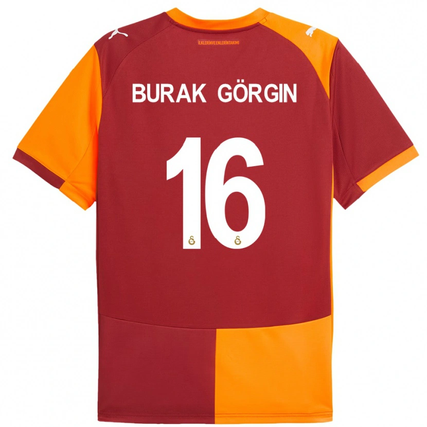 Danxen Mænd Muhammet Burak Görgin #16 Rød Orange Hjemmebane Spillertrøjer 2025/26 Trøje T-Shirt
