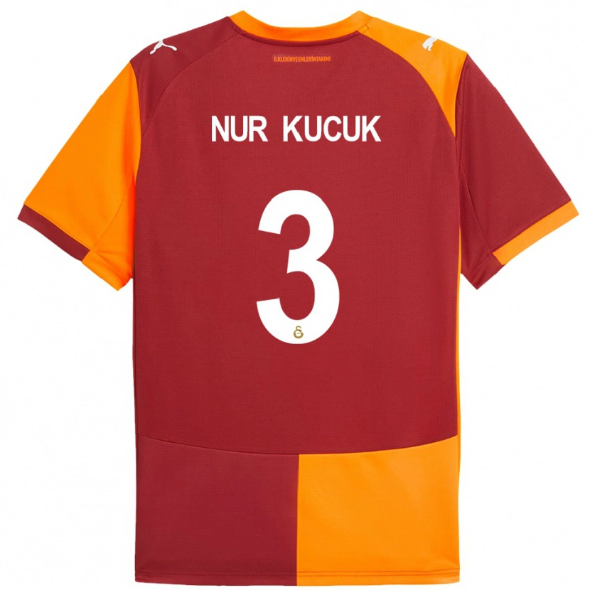Danxen Mænd Rabia Nur Küçük #3 Rød Orange Hjemmebane Spillertrøjer 2025/26 Trøje T-Shirt