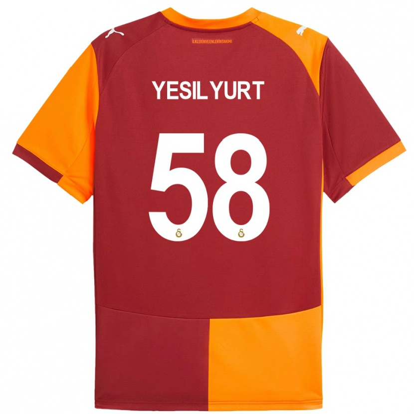Danxen Mænd Ali Yeşilyurt #58 Rød Orange Hjemmebane Spillertrøjer 2025/26 Trøje T-Shirt