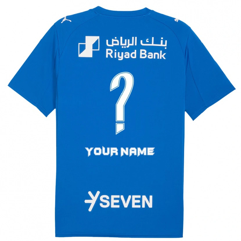 Danxen Mænd Dit Navn #0 Blå Hvid Hjemmebane Spillertrøjer 2025/26 Trøje T-Shirt