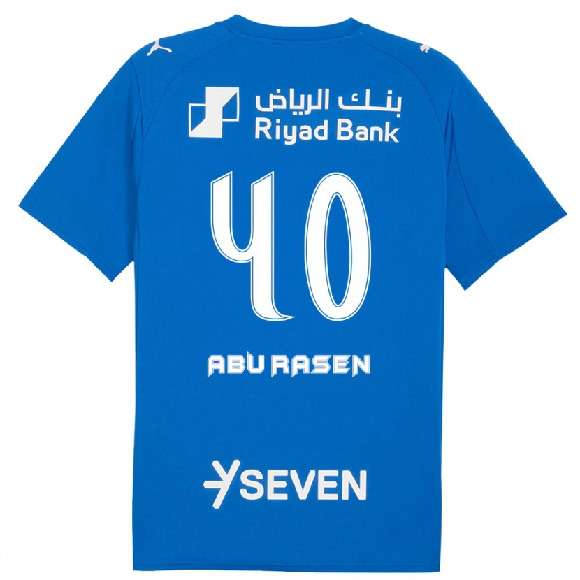 Danxen Mænd Ahmad Abu Rasen #40 Blå Hvid Hjemmebane Spillertrøjer 2025/26 Trøje T-Shirt