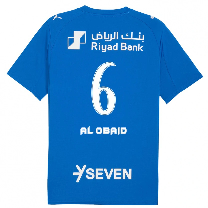 Danxen Mænd Lulu Al-Obaid #6 Blå Hvid Hjemmebane Spillertrøjer 2025/26 Trøje T-Shirt