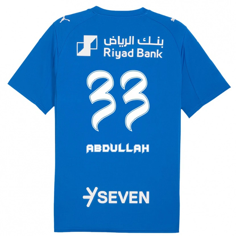 Danxen Mænd Abdullah Al-Zaid #33 Blå Hvid Hjemmebane Spillertrøjer 2025/26 Trøje T-Shirt