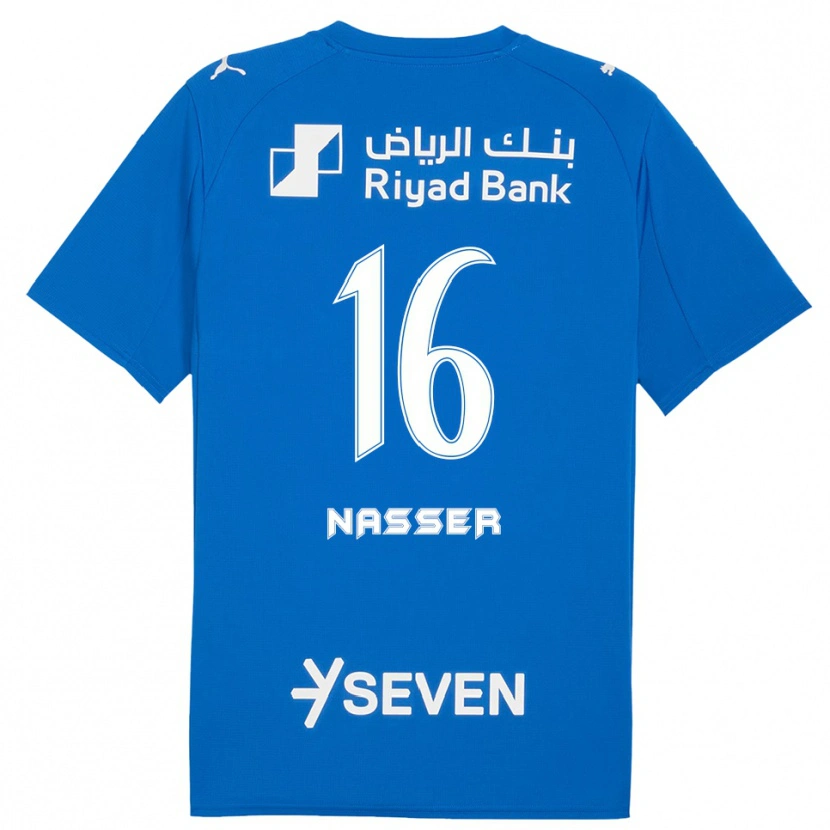 Danxen Mænd Nasser Al-Dawsari #16 Blå Hvid Hjemmebane Spillertrøjer 2025/26 Trøje T-Shirt
