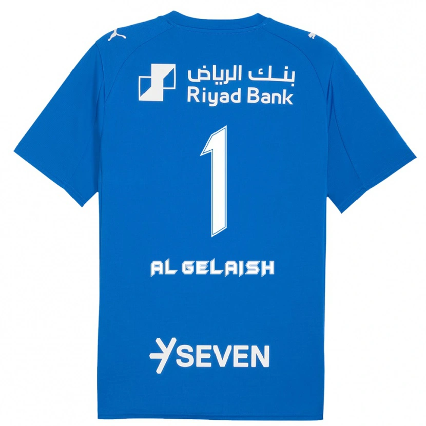 Danxen Mænd Nawal Al Gelaish #1 Blå Hvid Hjemmebane Spillertrøjer 2025/26 Trøje T-Shirt