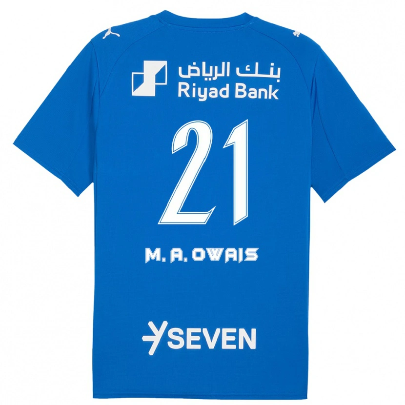 Danxen Mænd Mohammed Al-Owais #21 Blå Hvid Hjemmebane Spillertrøjer 2025/26 Trøje T-Shirt
