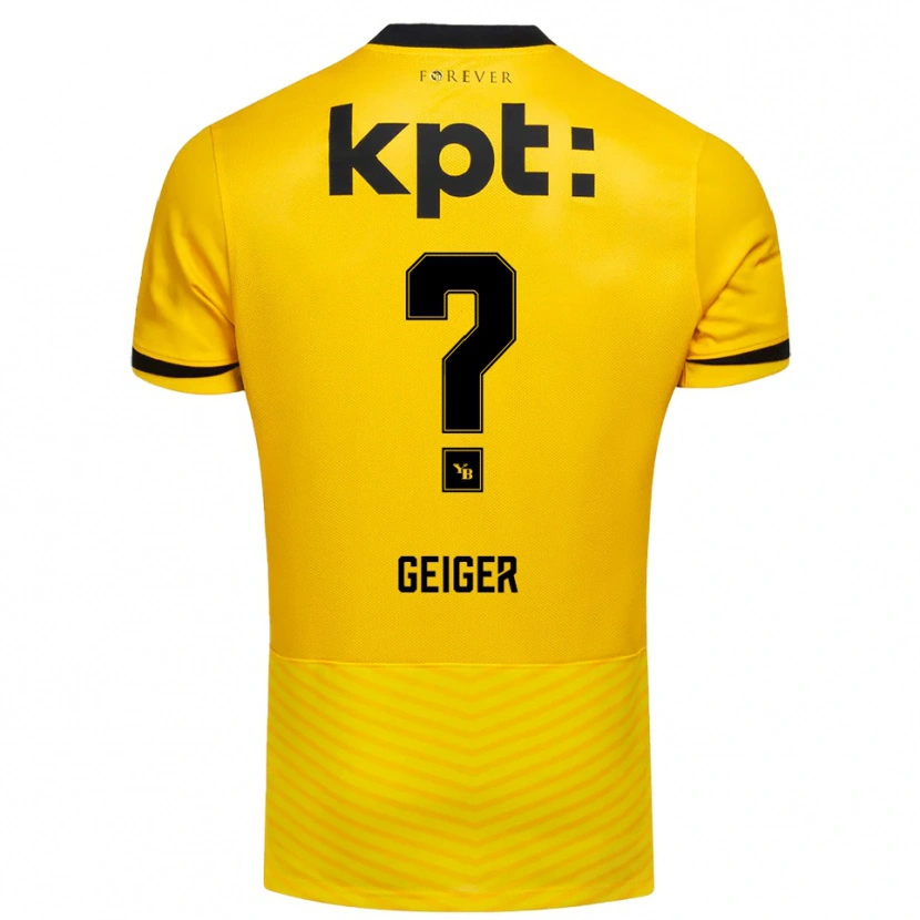 Danxen Mænd Gaspar Geiger #0 Gul Sort Hjemmebane Spillertrøjer 2025/26 Trøje T-Shirt