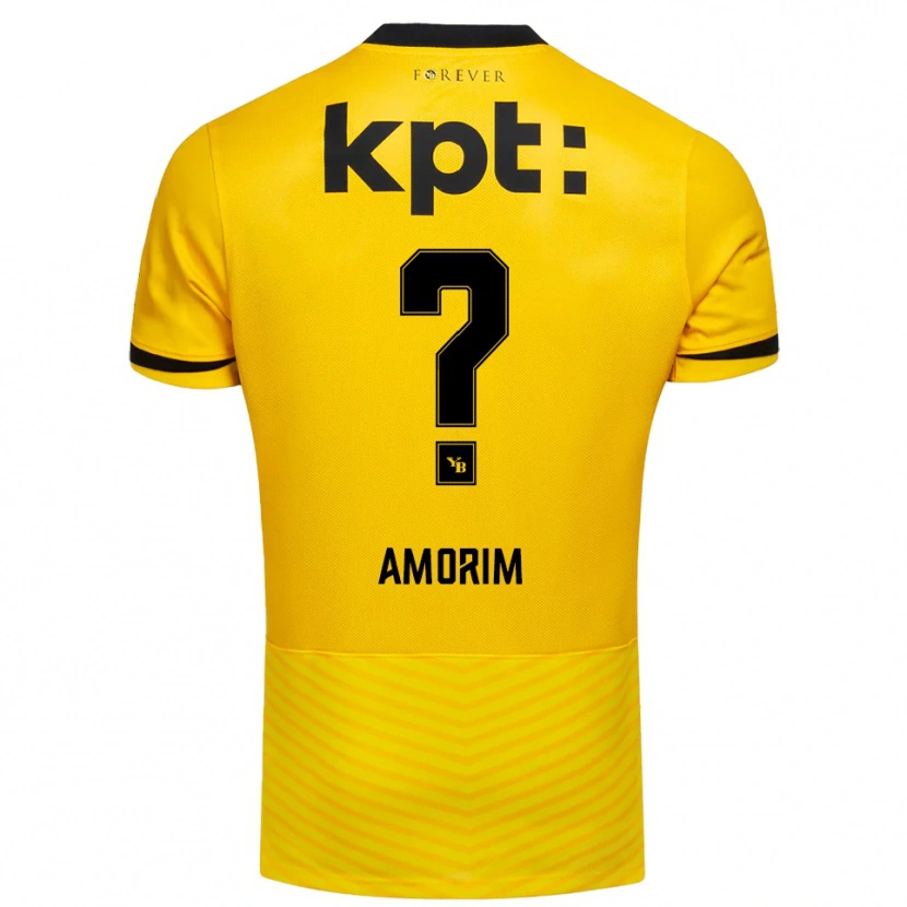 Danxen Mænd Rui Amorim #0 Gul Sort Hjemmebane Spillertrøjer 2025/26 Trøje T-Shirt