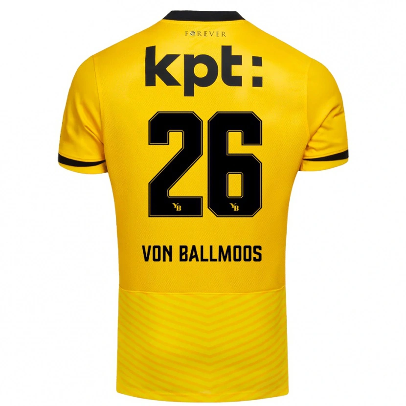 Danxen Mænd David Von Ballmoos #26 Gul Sort Hjemmebane Spillertrøjer 2025/26 Trøje T-Shirt