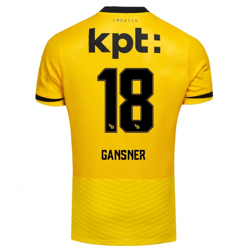 Danxen Mænd Jann Gansner #18 Gul Sort Hjemmebane Spillertrøjer 2025/26 Trøje T-Shirt
