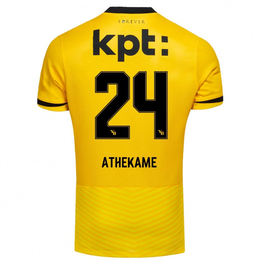 Danxen Mænd Zachary Athekame #24 Gul Sort Hjemmebane Spillertrøjer 2025/26 Trøje T-Shirt