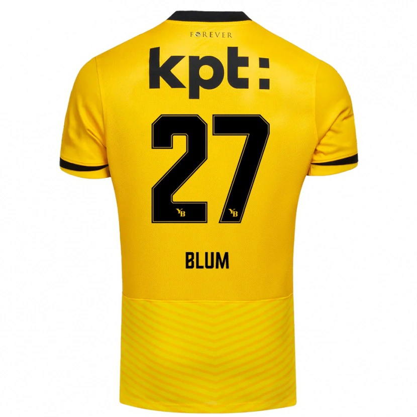 Danxen Mænd Lewin Blum #27 Gul Sort Hjemmebane Spillertrøjer 2025/26 Trøje T-Shirt