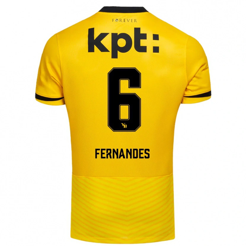 Danxen Mænd Edimilson Fernandes #6 Gul Sort Hjemmebane Spillertrøjer 2025/26 Trøje T-Shirt