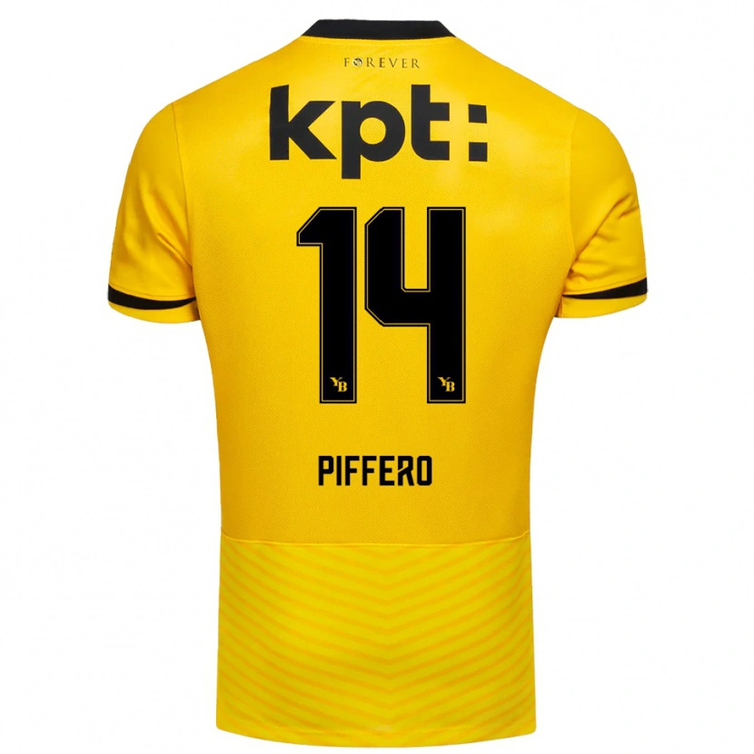 Danxen Mænd David Piffero #14 Gul Sort Hjemmebane Spillertrøjer 2025/26 Trøje T-Shirt