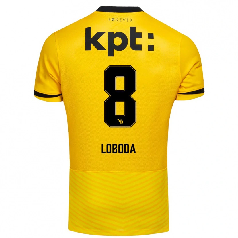 Danxen Mænd Vincent Loboda #8 Gul Sort Hjemmebane Spillertrøjer 2025/26 Trøje T-Shirt