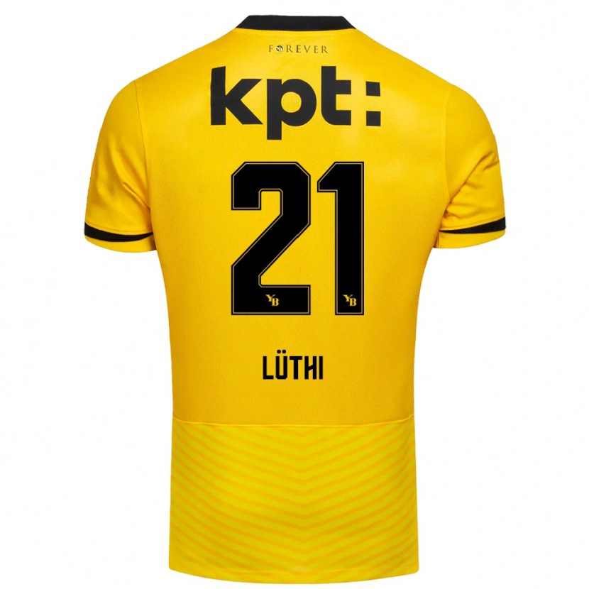Danxen Mænd Janis Lüthi #21 Gul Sort Hjemmebane Spillertrøjer 2025/26 Trøje T-Shirt