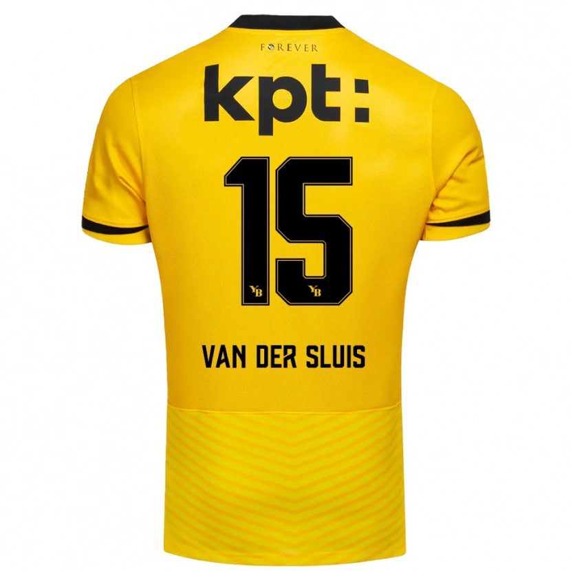 Danxen Mænd Gennaro Van Der Sluis #15 Gul Sort Hjemmebane Spillertrøjer 2025/26 Trøje T-Shirt