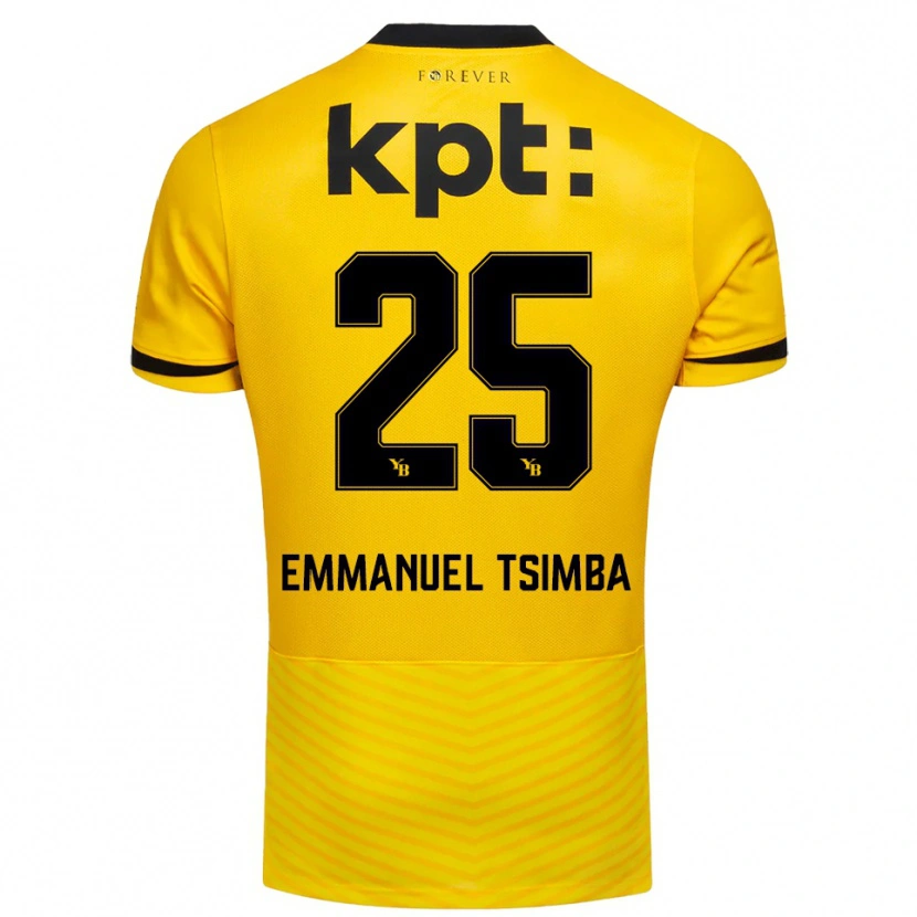 Danxen Mænd Felix Emmanuel Tsimba #25 Gul Sort Hjemmebane Spillertrøjer 2025/26 Trøje T-Shirt