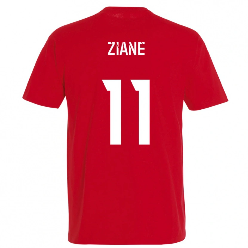 Danxen Mænd Mohamed Ziane #11 Rød Gul Hjemmebane Spillertrøjer 2025/26 Trøje T-Shirt