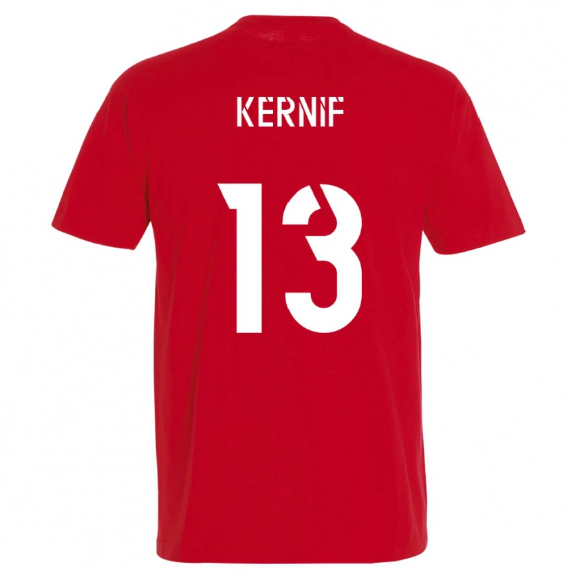 Danxen Mænd Nourdine Kernif #13 Rød Gul Hjemmebane Spillertrøjer 2025/26 Trøje T-Shirt