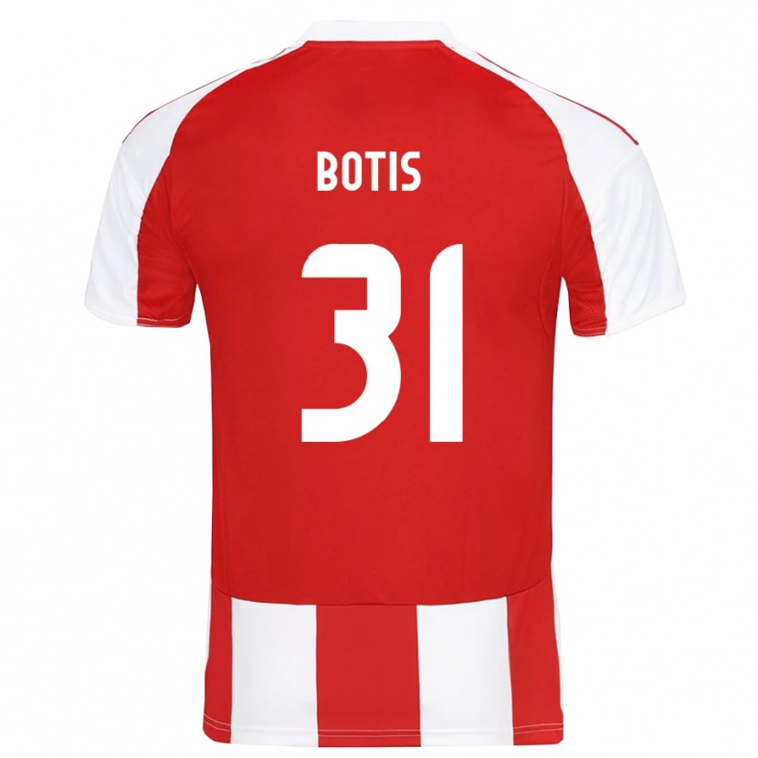 Danxen Mænd Nikolaos Botis #31 Rød Hvid Hjemmebane Spillertrøjer 2025/26 Trøje T-Shirt
