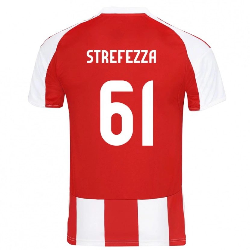 Danxen Mænd Gabriel Strefezza #61 Rød Hvid Hjemmebane Spillertrøjer 2025/26 Trøje T-Shirt