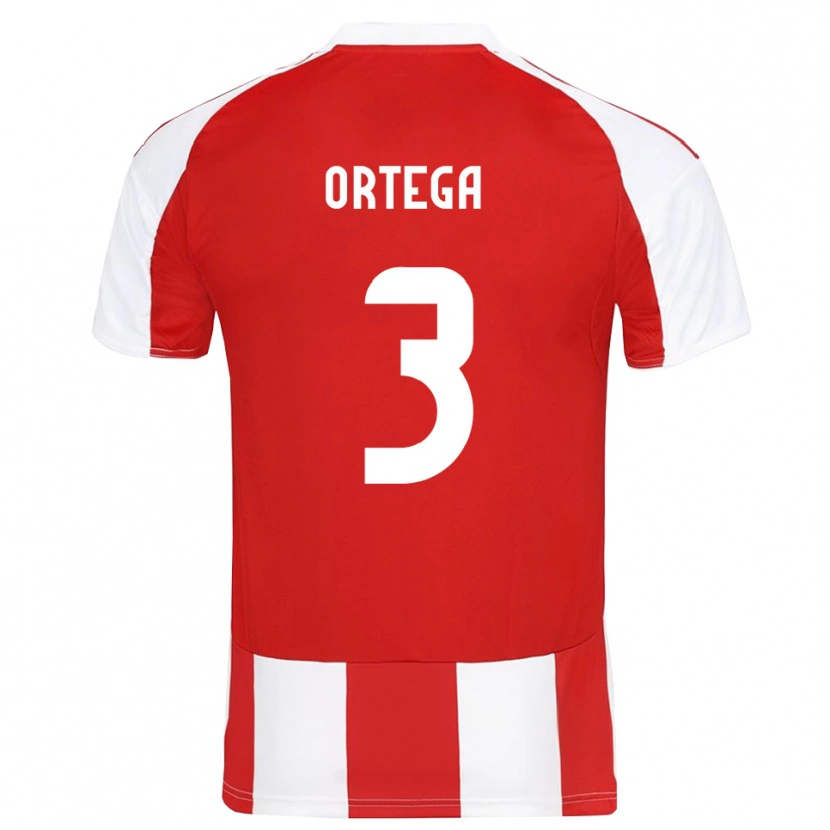 Danxen Mænd Francisco Ortega #3 Rød Hvid Hjemmebane Spillertrøjer 2025/26 Trøje T-Shirt