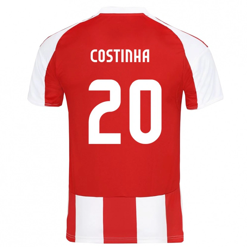 Danxen Mænd Costinha #20 Rød Hvid Hjemmebane Spillertrøjer 2025/26 Trøje T-Shirt