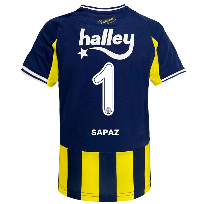 Danxen Mænd Kuzey Sapaz #1 Gul Mørkeblå Hvid Hjemmebane Spillertrøjer 2025/26 Trøje T-Shirt