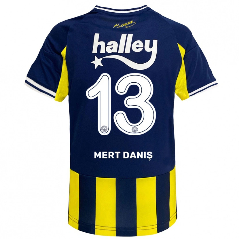Danxen Mænd Mustafa Mert Danış #13 Gul Mørkeblå Hvid Hjemmebane Spillertrøjer 2025/26 Trøje T-Shirt