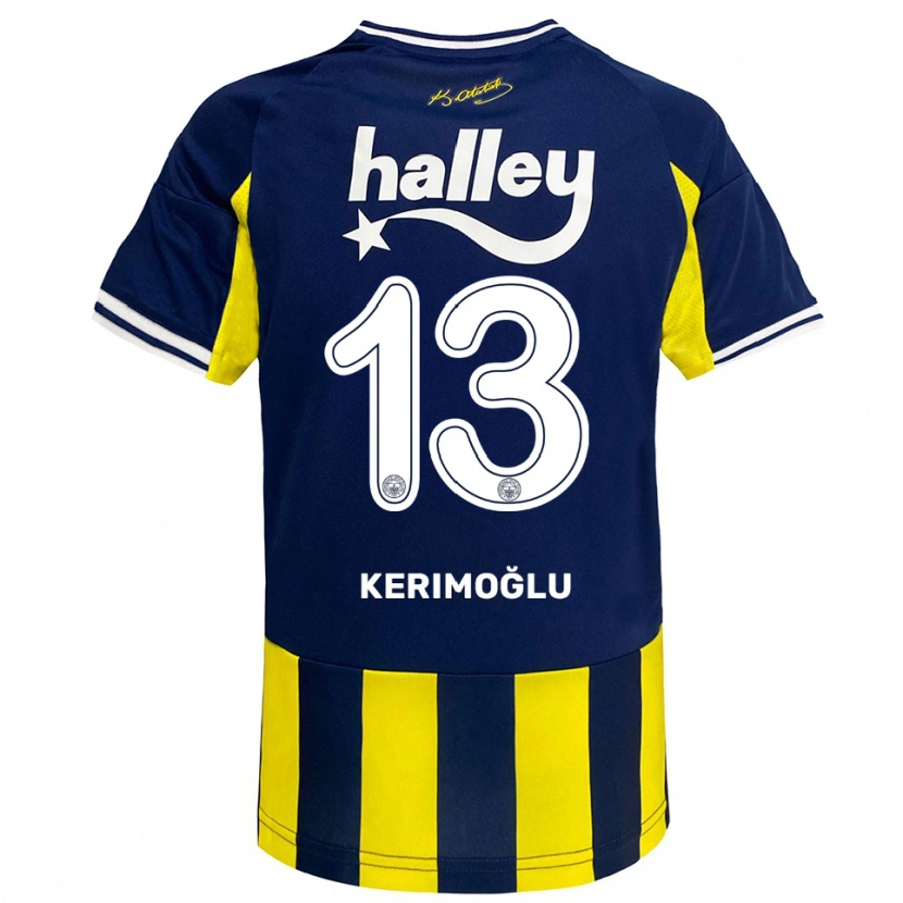 Danxen Mænd Zeynep Kerimoğlu #13 Gul Mørkeblå Hvid Hjemmebane Spillertrøjer 2025/26 Trøje T-Shirt