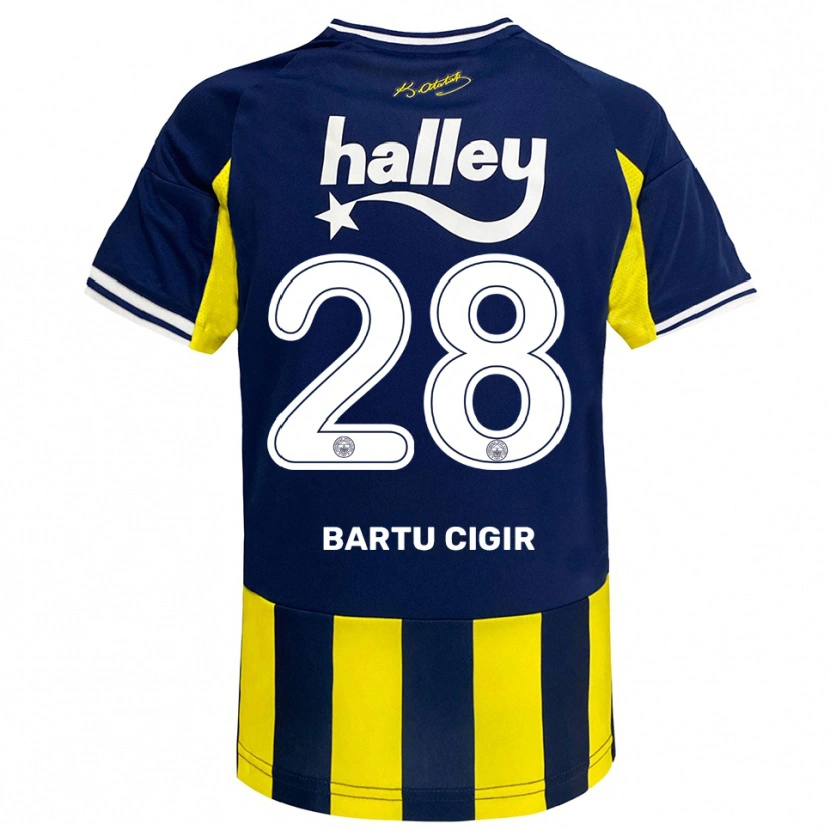 Danxen Mænd Can Bartu Çığır #28 Gul Mørkeblå Hvid Hjemmebane Spillertrøjer 2025/26 Trøje T-Shirt