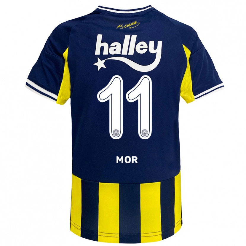 Danxen Mænd Emre Mor #11 Gul Mørkeblå Hvid Hjemmebane Spillertrøjer 2025/26 Trøje T-Shirt
